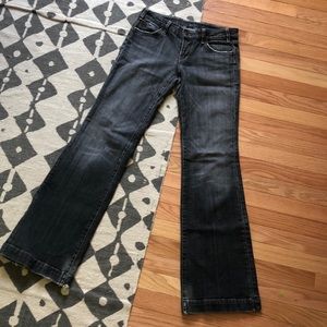 CUH black/grey distressed low rise flares